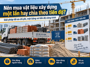 Nên mua vật liệu xây dựng một lần hay chia theo từng đợt thi công?