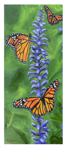 Monarch butterfiles painted in oil.