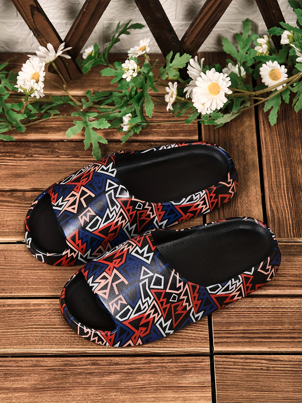 Thumbnail: Men's American Flag Pattern Design EVA Slides, Non Slip Quick-drying Open Toe Sl
