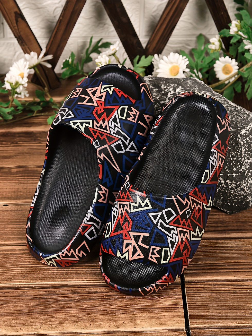 Thumbnail: Men's American Flag Pattern Design EVA Slides, Non Slip Quick-drying Open Toe Sl