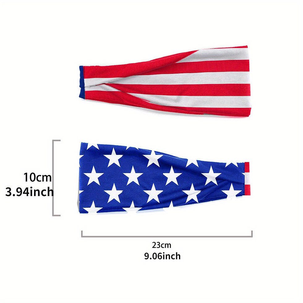 Thumbnail: Unisex Patriotic Hair Bands - American Flag Design for Sports - Durable, Sweat-W