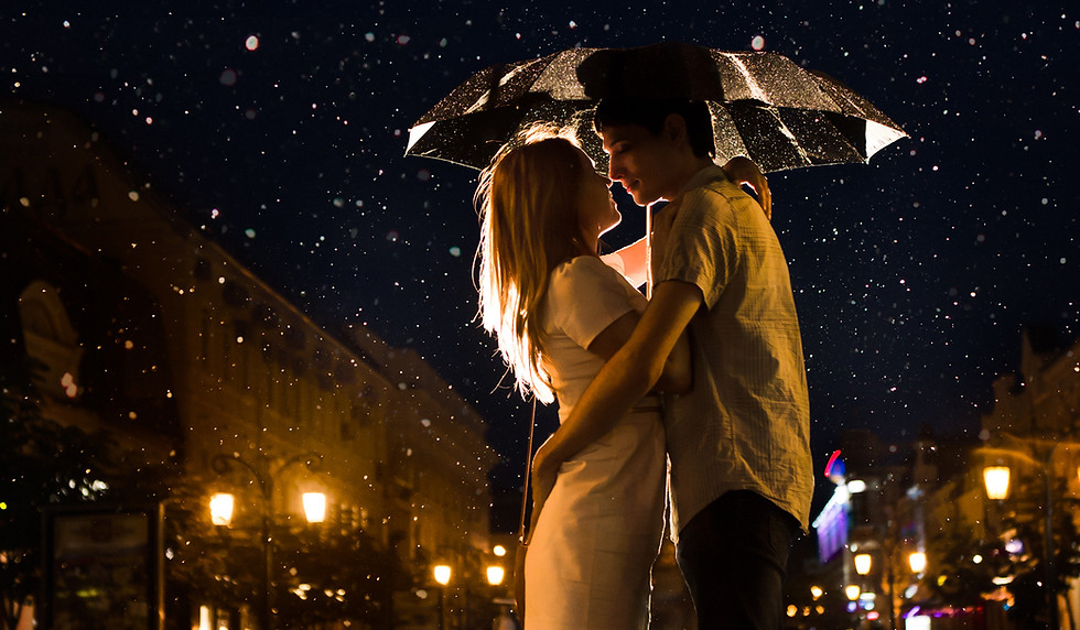Romantic Night Kiss