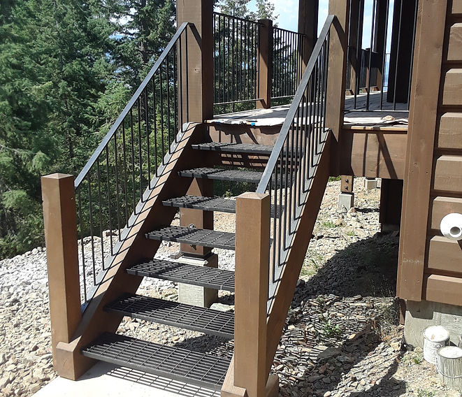 outside metail stair rail