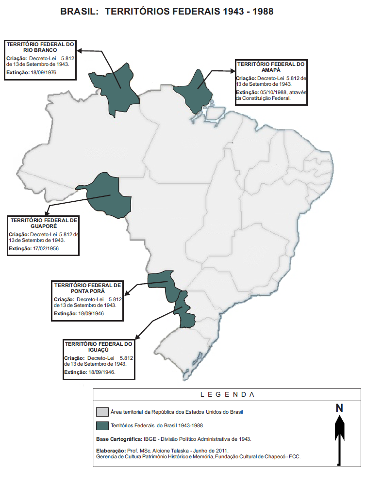 Localização dos territórios federais