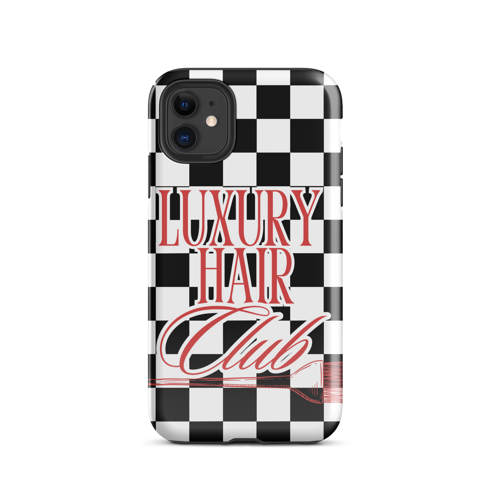 Black Checkeres Luxury Hair Club Phone Case