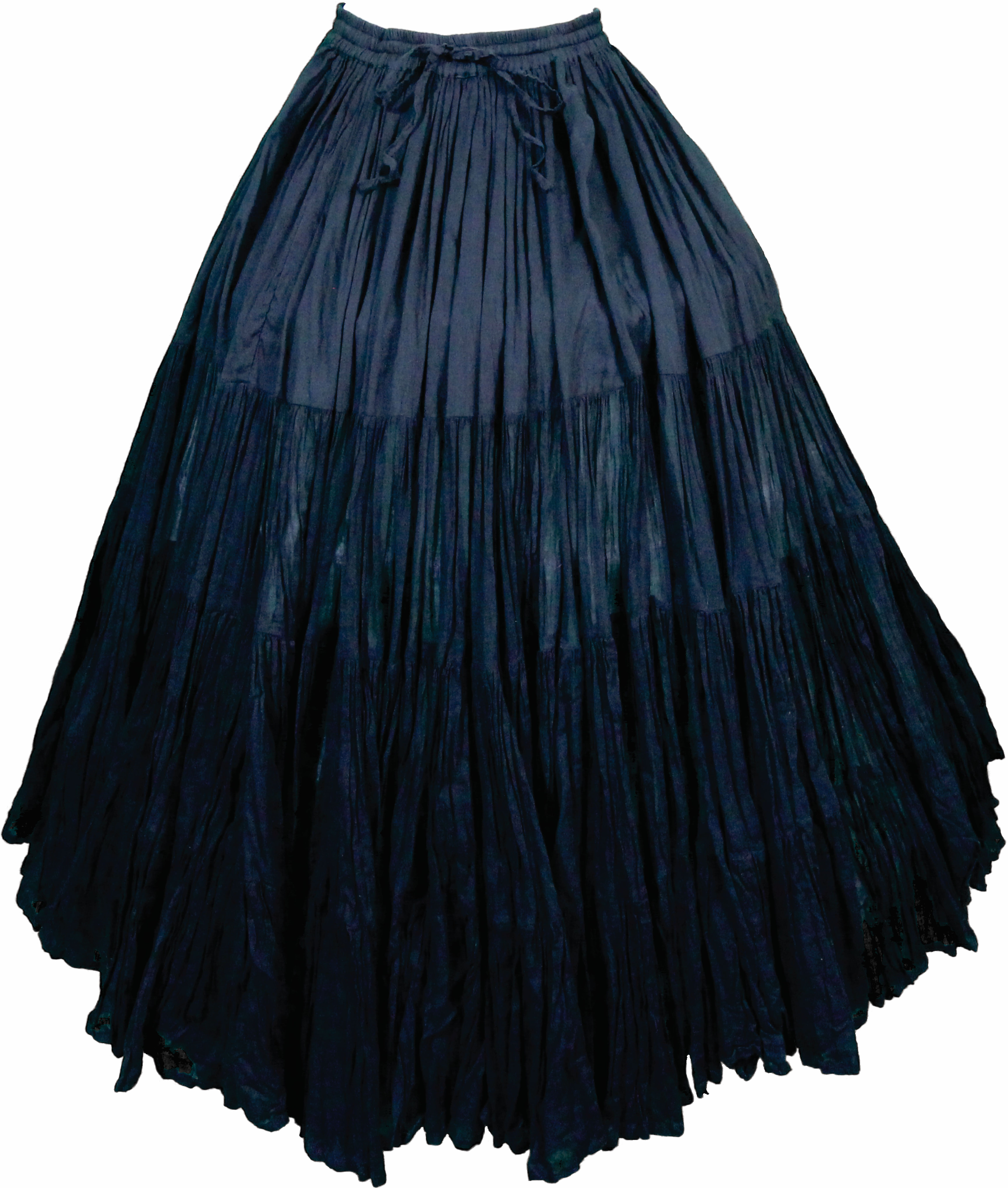 Black Cotton Tiered Skirt
