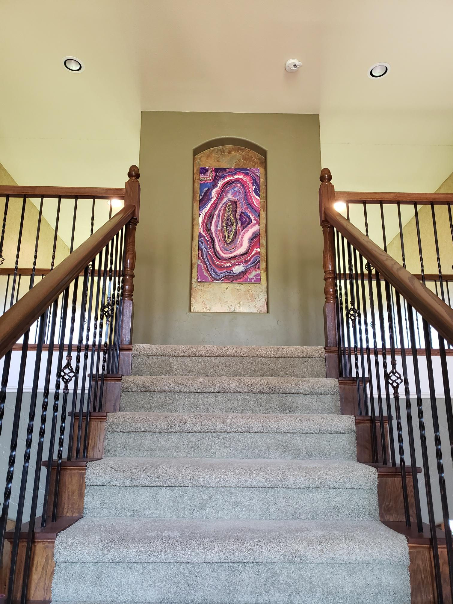 Purple and Pink Crystal Explosion Geode 24x48in