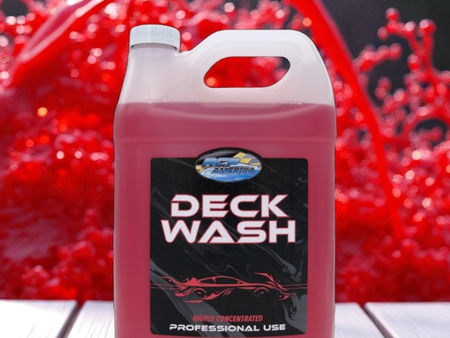 Deck Wash 1 Gallon Bottle with Red Splashes.