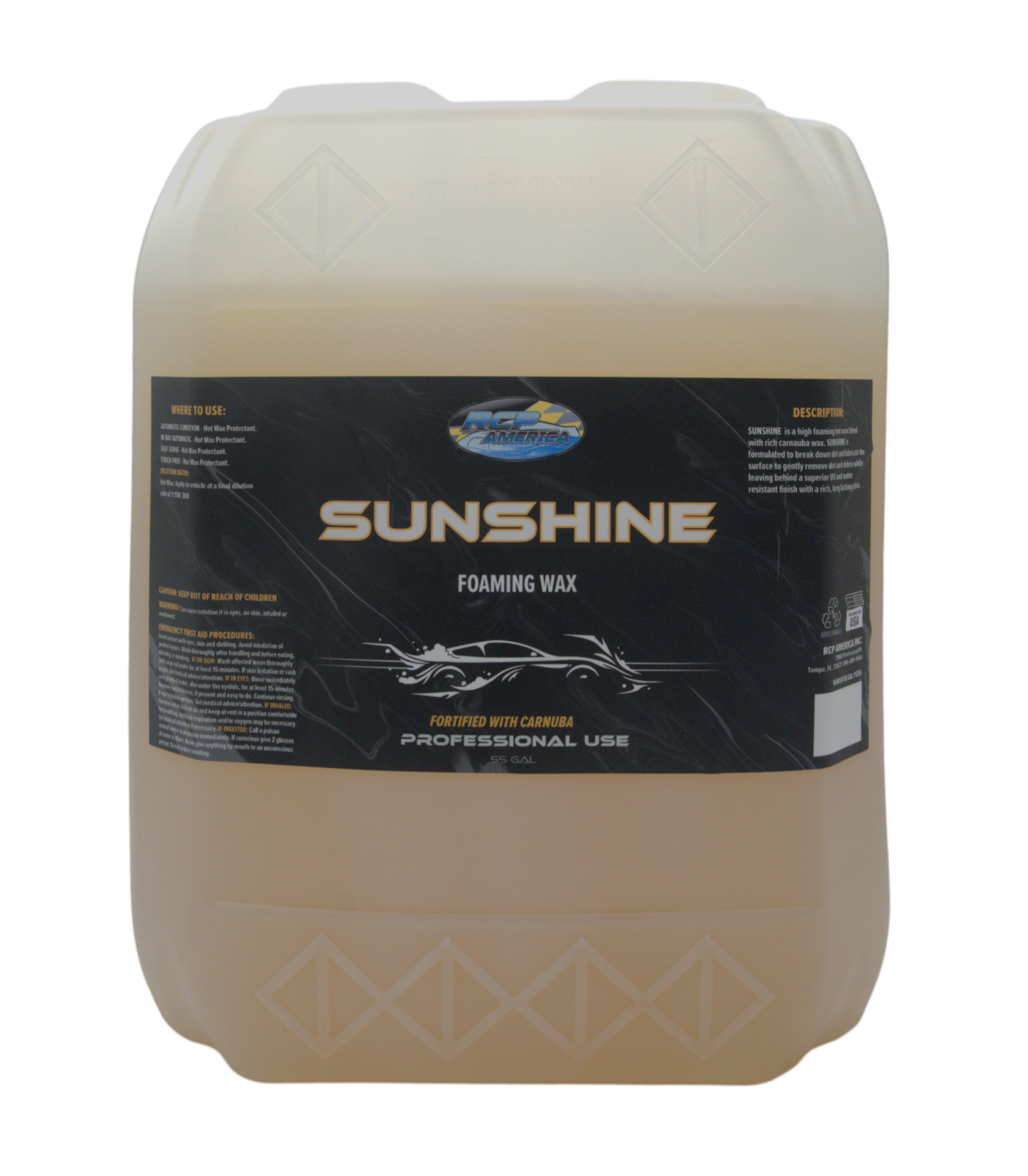 SUNSHINE FOAMING WAX high foaming hot wax blend 5 Gallon Front