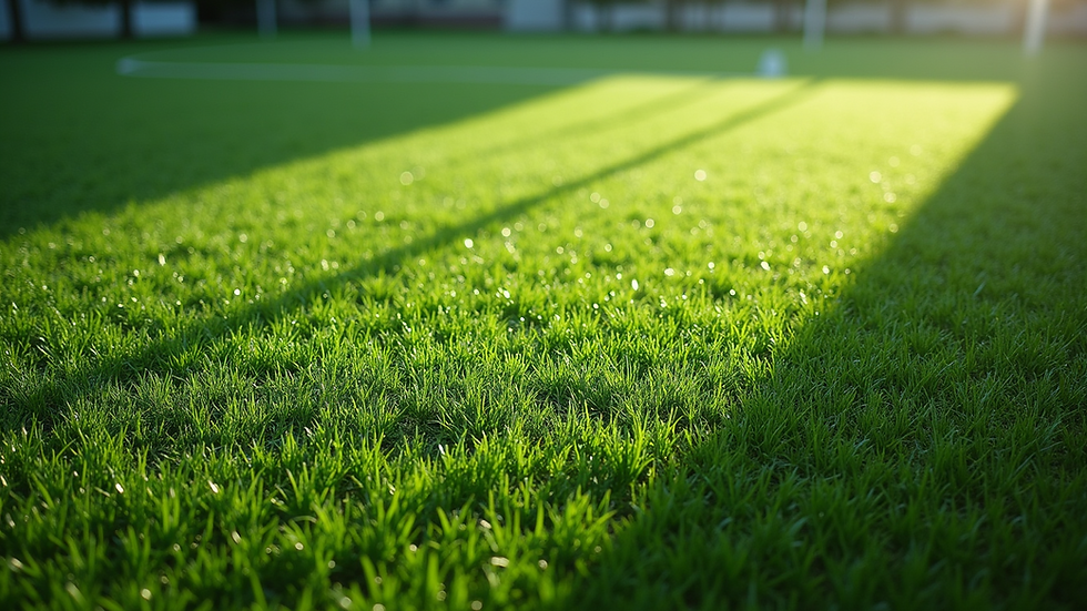 High angle view of a clean artificial turf area