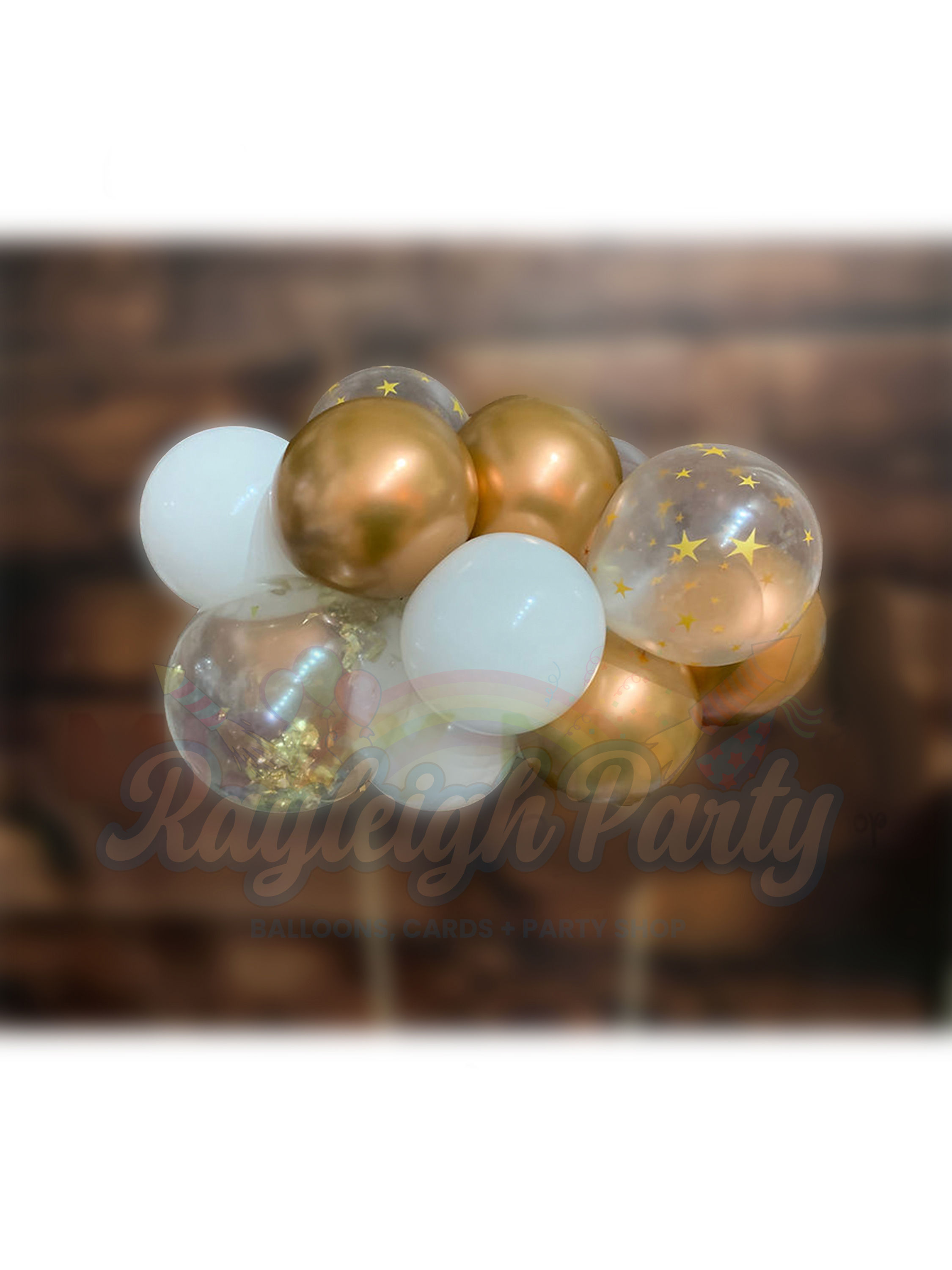 Cake Balloon Garland Golds, White