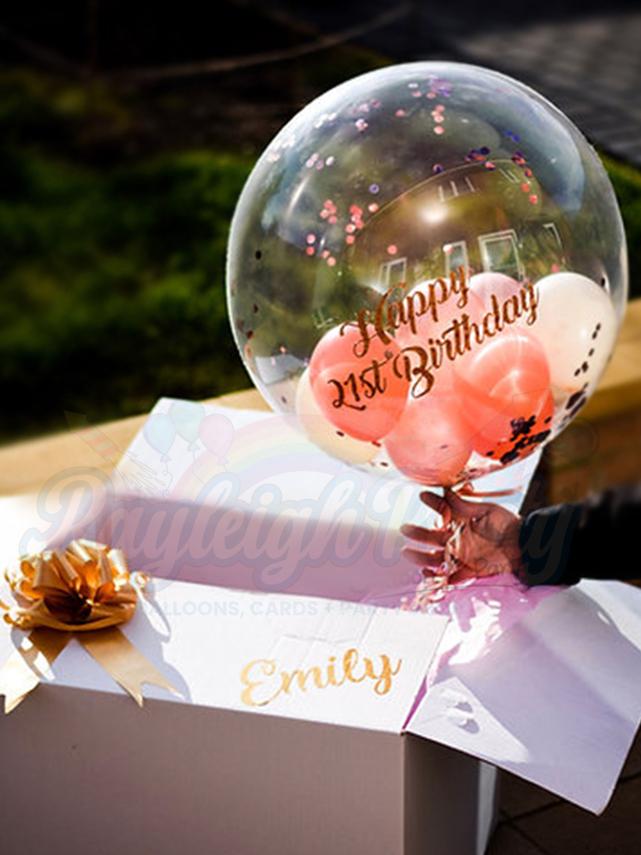 Confetti Bubble Balloon with Personalised Gift Box