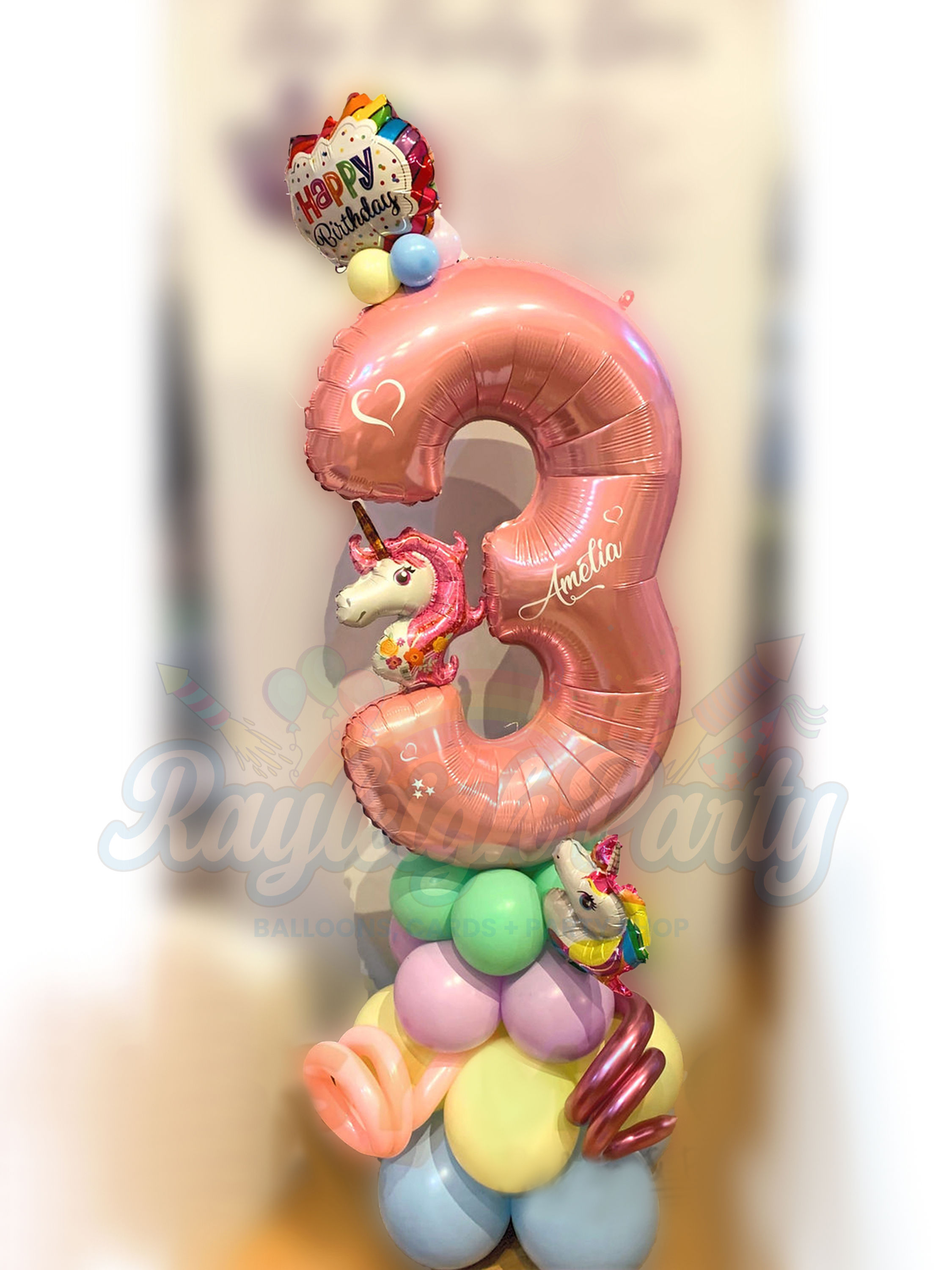 Unicorn Personalised Stand Up Number