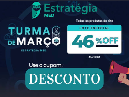 Turma De Março - Estratégia MED
🦉Cupom Estratégia MED: “DESCONTO”🦉 46%OFF