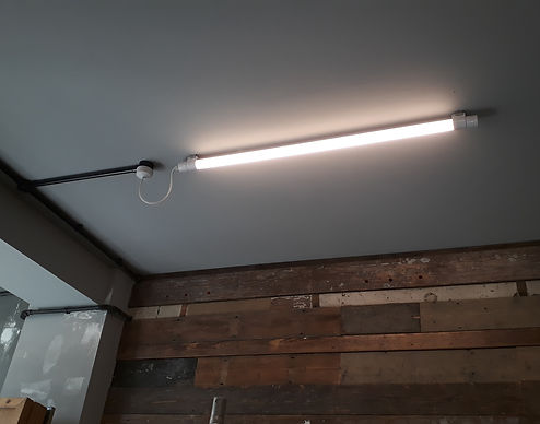 New 25mm Black PVC Conduit and Light Fittings