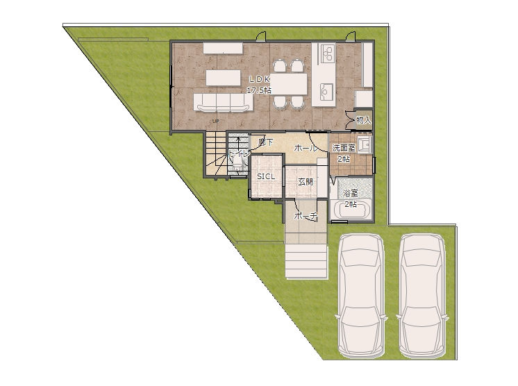 中百舌鳥Ａ-１階平面図