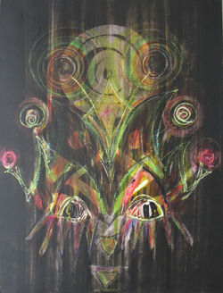 Totem14 Le chat- technique mixte sur bois-80x60 cm ML