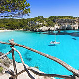 Charter sailing yacht in azure blue bay