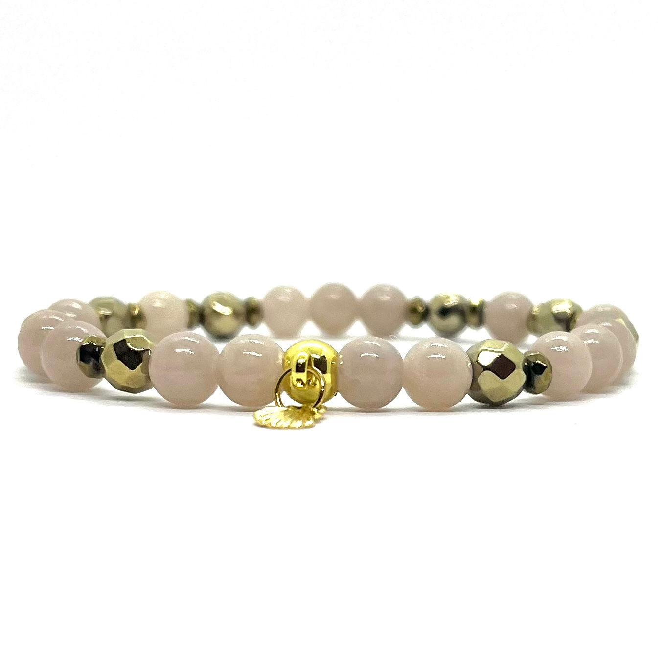 Bracelet Quartzite beige rosé— 6mm
