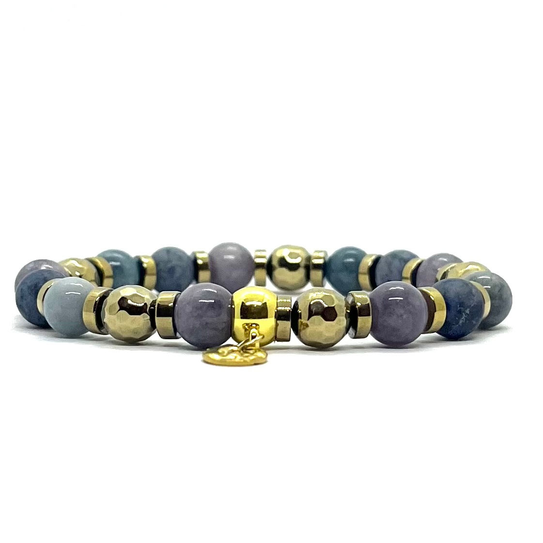 Bracelet Iolite & Aigue Marine — 8mm
