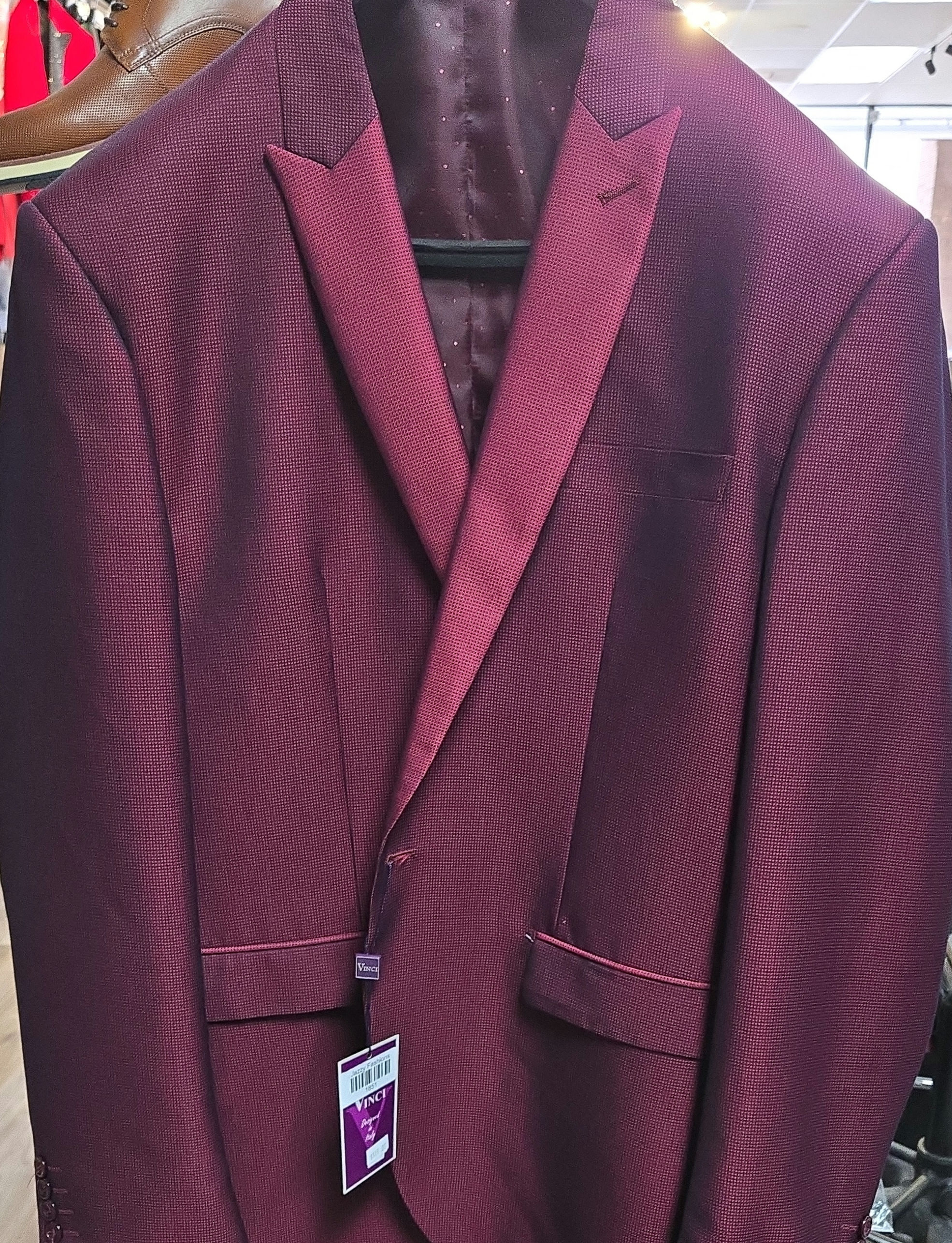 Vinci Burgundy Jacket & Vest Sz  50 L