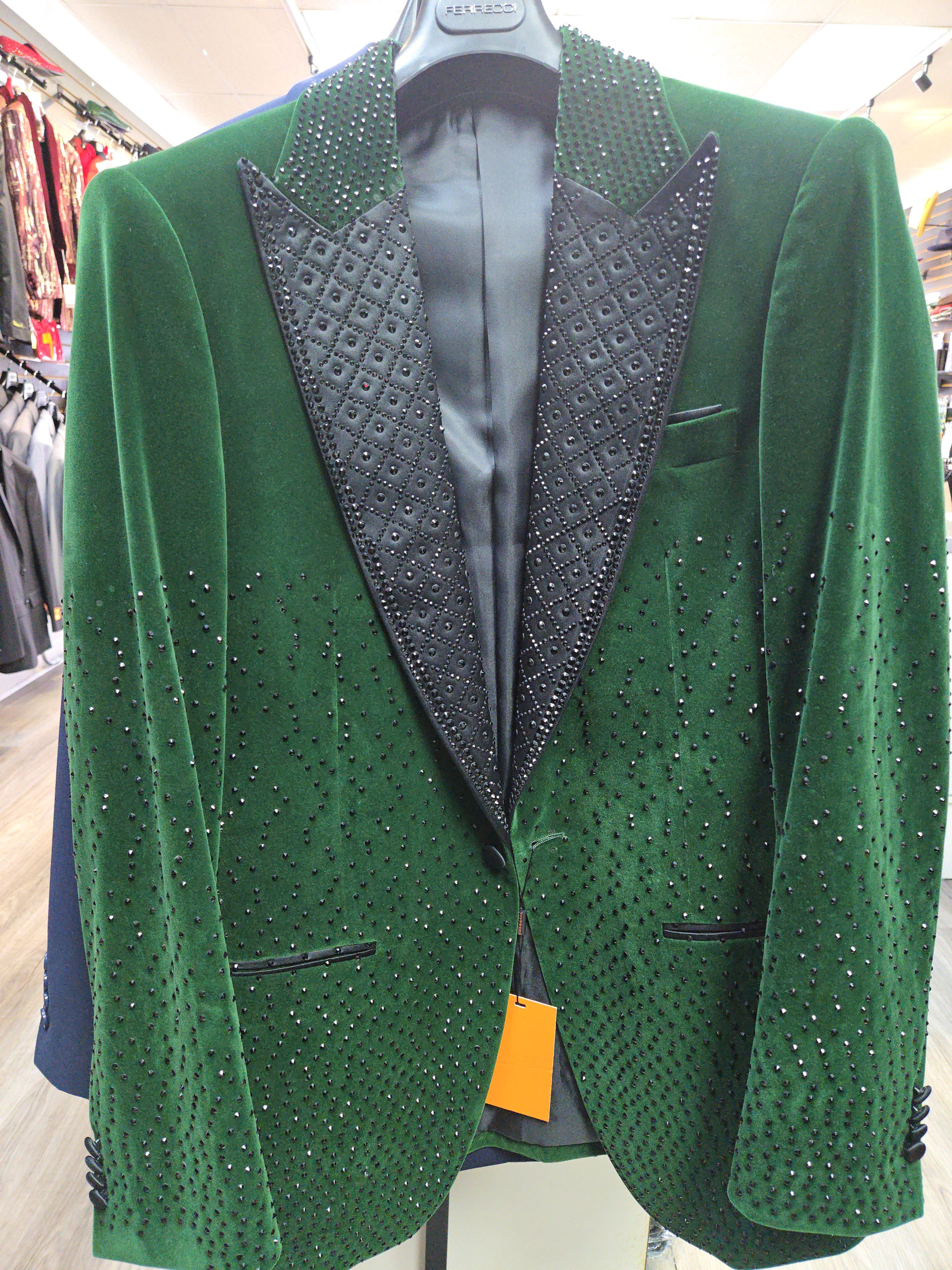 Ferrecci Green & Black Sparkle Jacket size M /40R F001-4