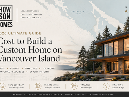 A banner to highlight the cost to build a custom home on Vancouver Island