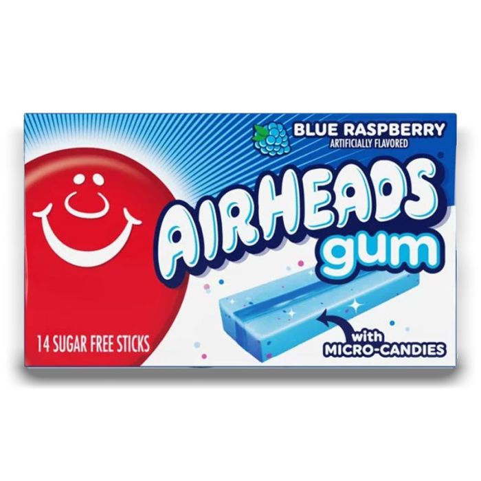 Airheads Blue Raspberry Sugar Free Gum 34g