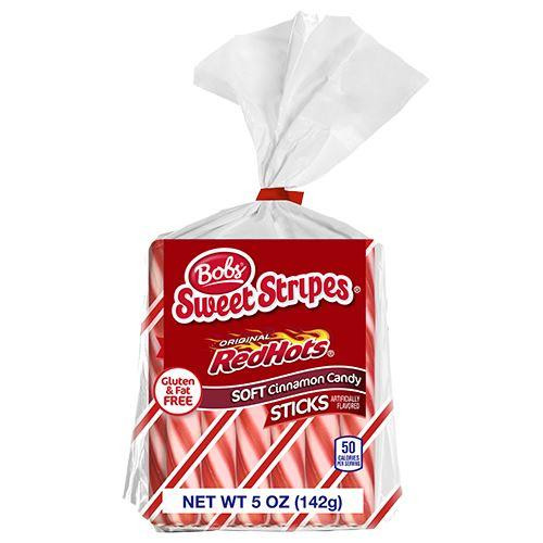 Bobs Sweet Stripes Original Red Hots Soft Cinnamon Candy Sticks 142g