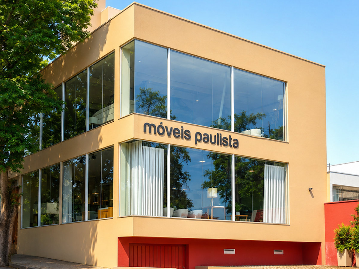 Fachada do showroom Móveis Paulista em São Carlos
