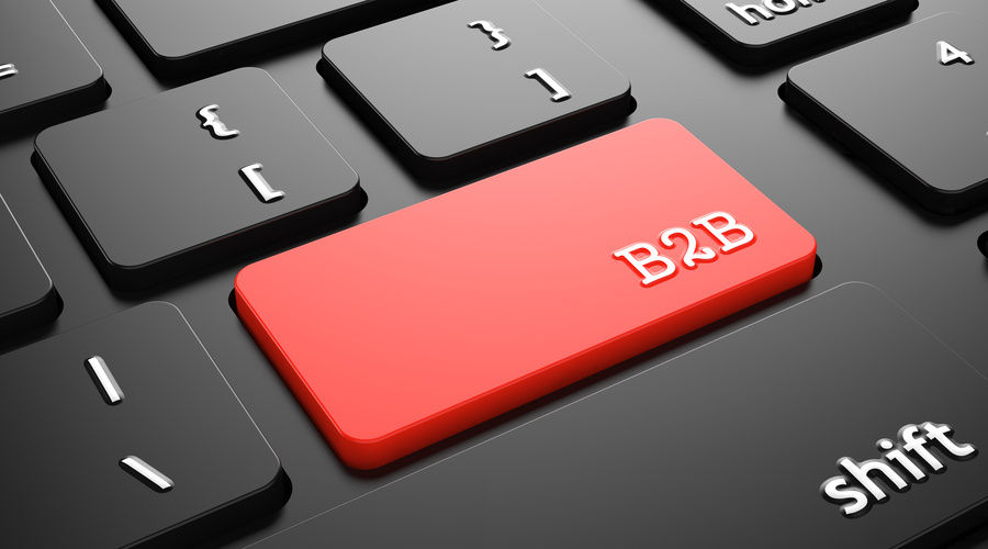 tecla de um teclado escrito "B2B"