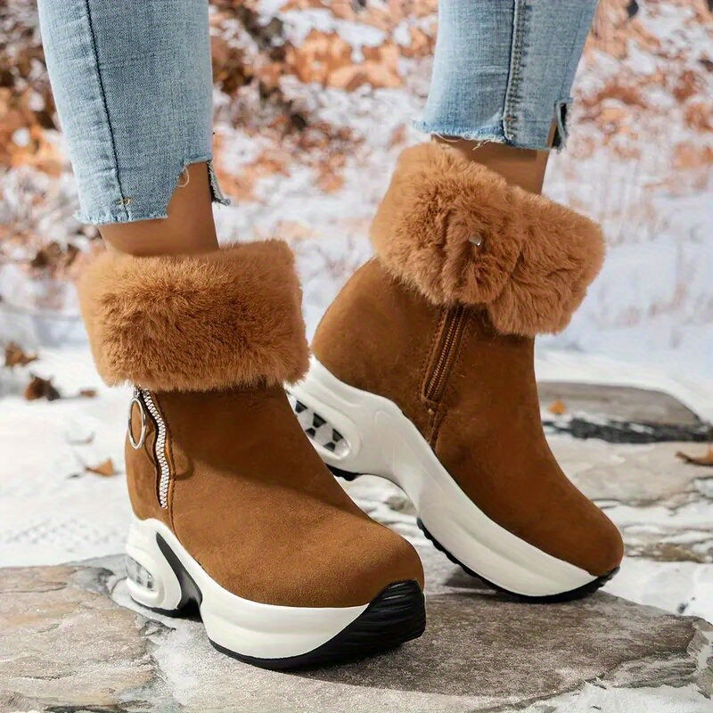 Miniature : Botines MZMQS pour Femmes à Semelle Épaisse avec Fermeture Éclair - Semelle Ant
