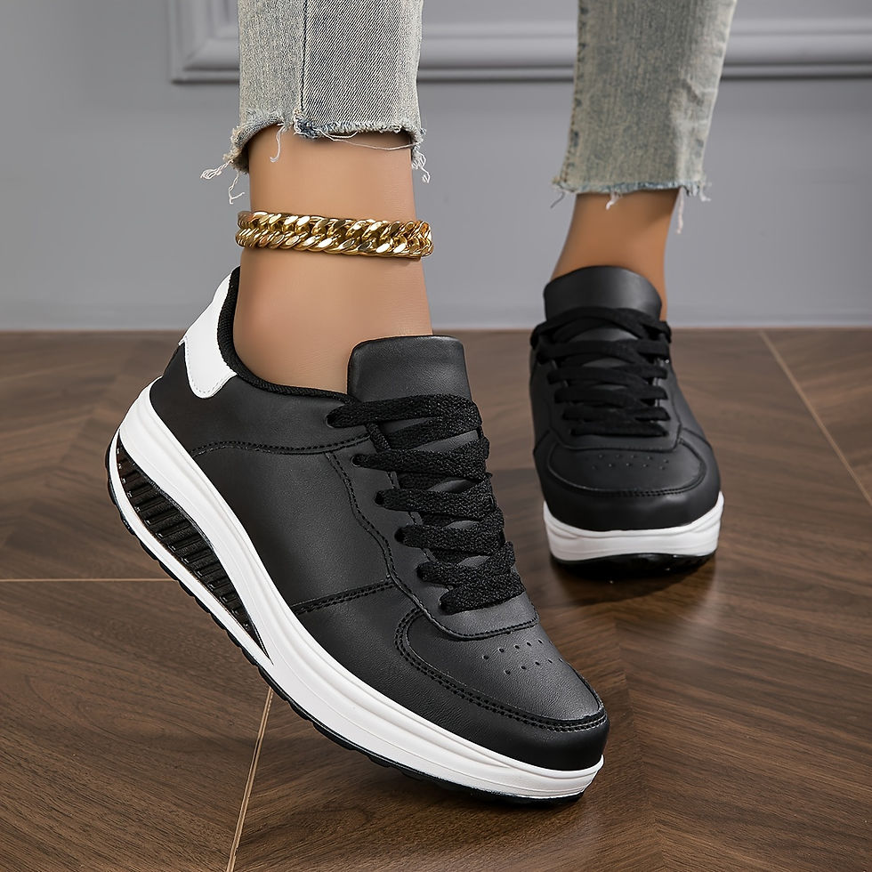 Miniature : Chaussures de Sport Femme - Baskets Basses à Lacets avec Dessus en Tissu Synthé