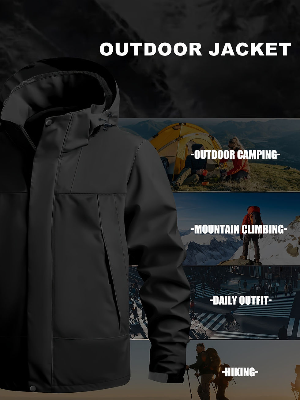 Miniature : Veste à Capuche Coupe-Vent pour Hommes pour Aventures en Plein Air - Design Déc