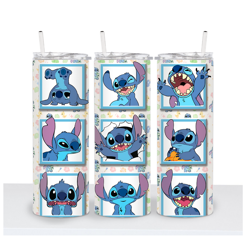 Blue Alien Squares Tumbler