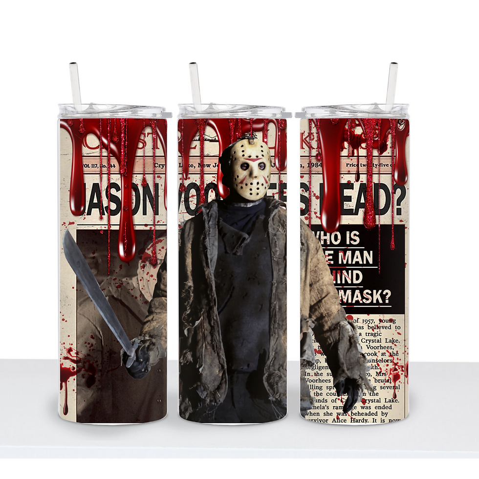 Jason Glitter Blood Drip Tumbler