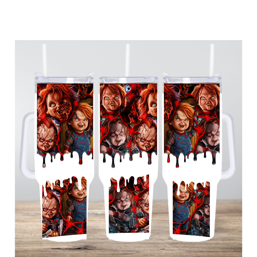 Chucky Blood Drip 40 oz Metal Tumbler