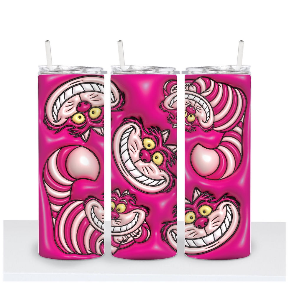 3D Inflated Cat Metal Tumbler