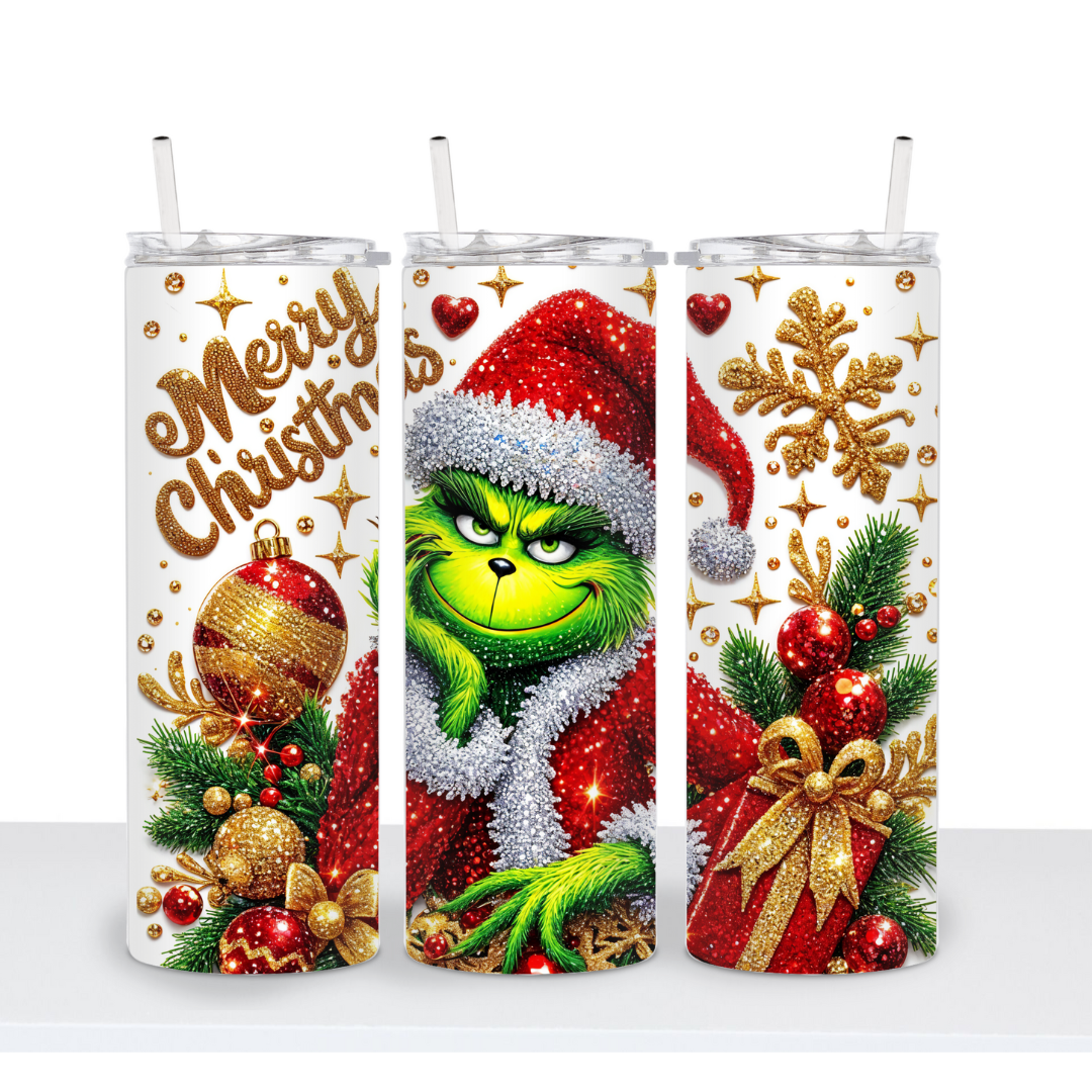 Rhinestoned Inspired Mean One Tumbler