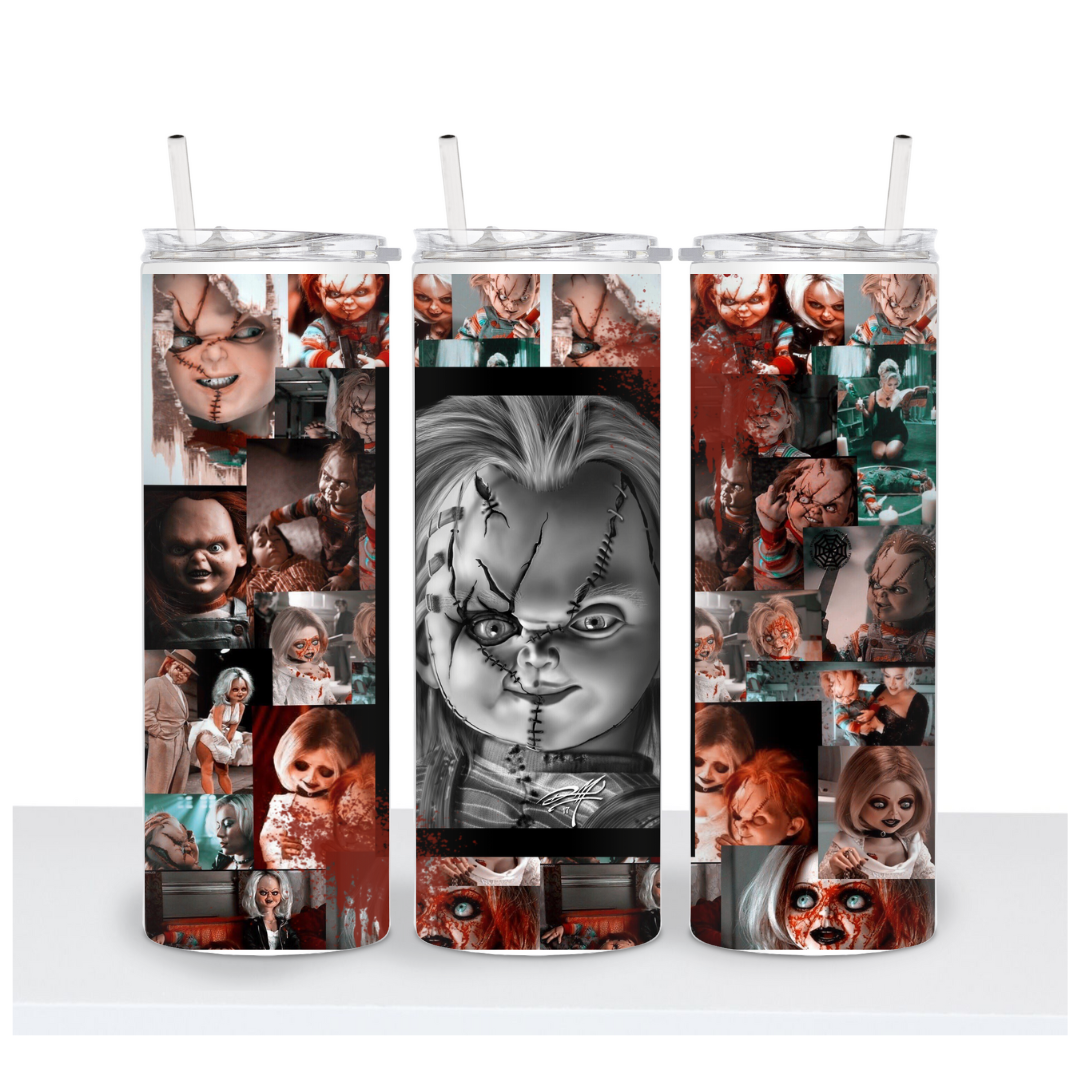 Horror Dolls Collage Tumbler