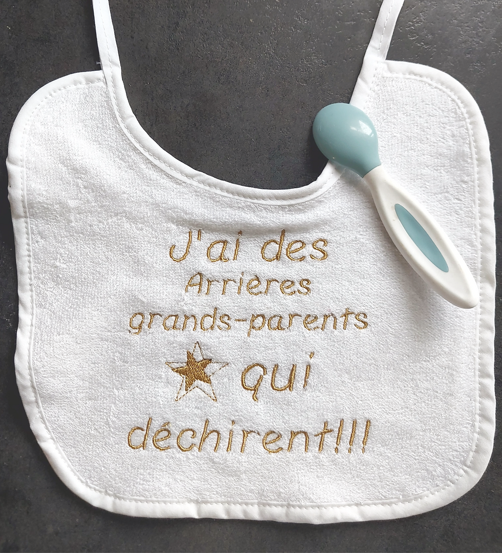 Miniature : bavoir bébé j'ai des arrières grands parents qui déchirent
