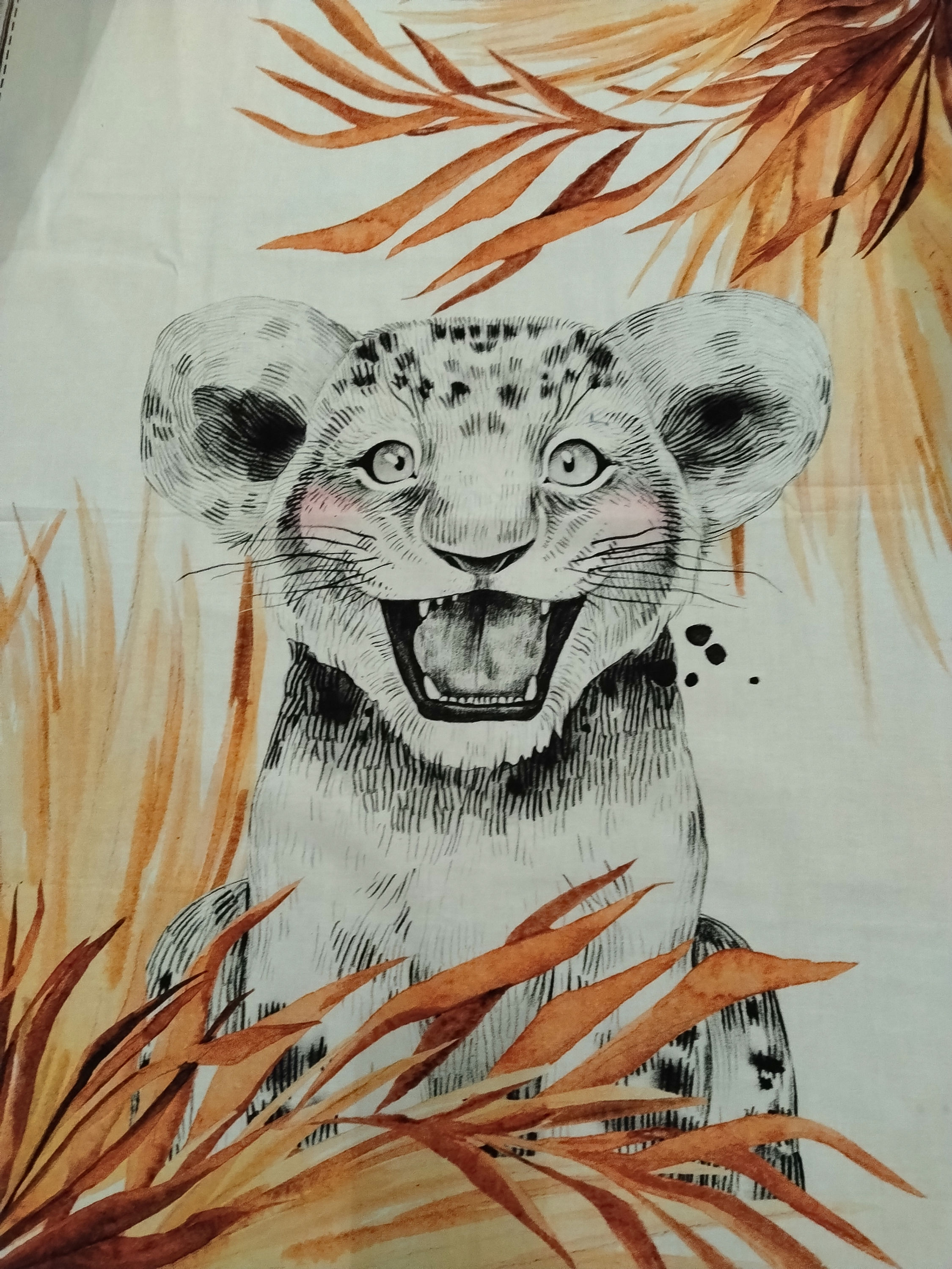 couverture lion personnalisée faite main fabysamuse