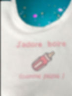 bavoir j'adore boire comme papa fait main bambou