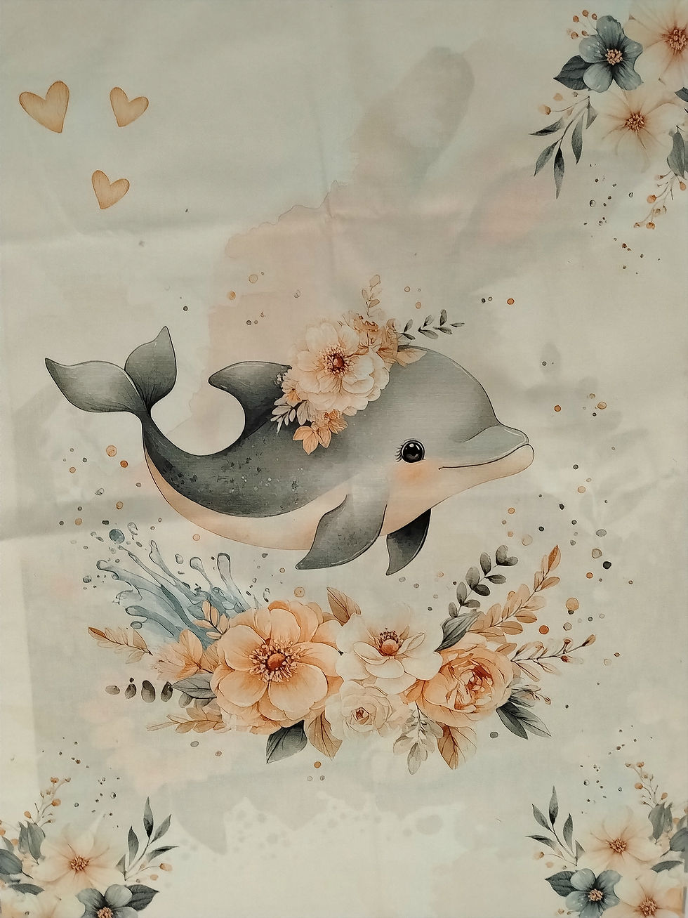 Miniature : couverture bébé dauphin brodée doublée polaire doudou