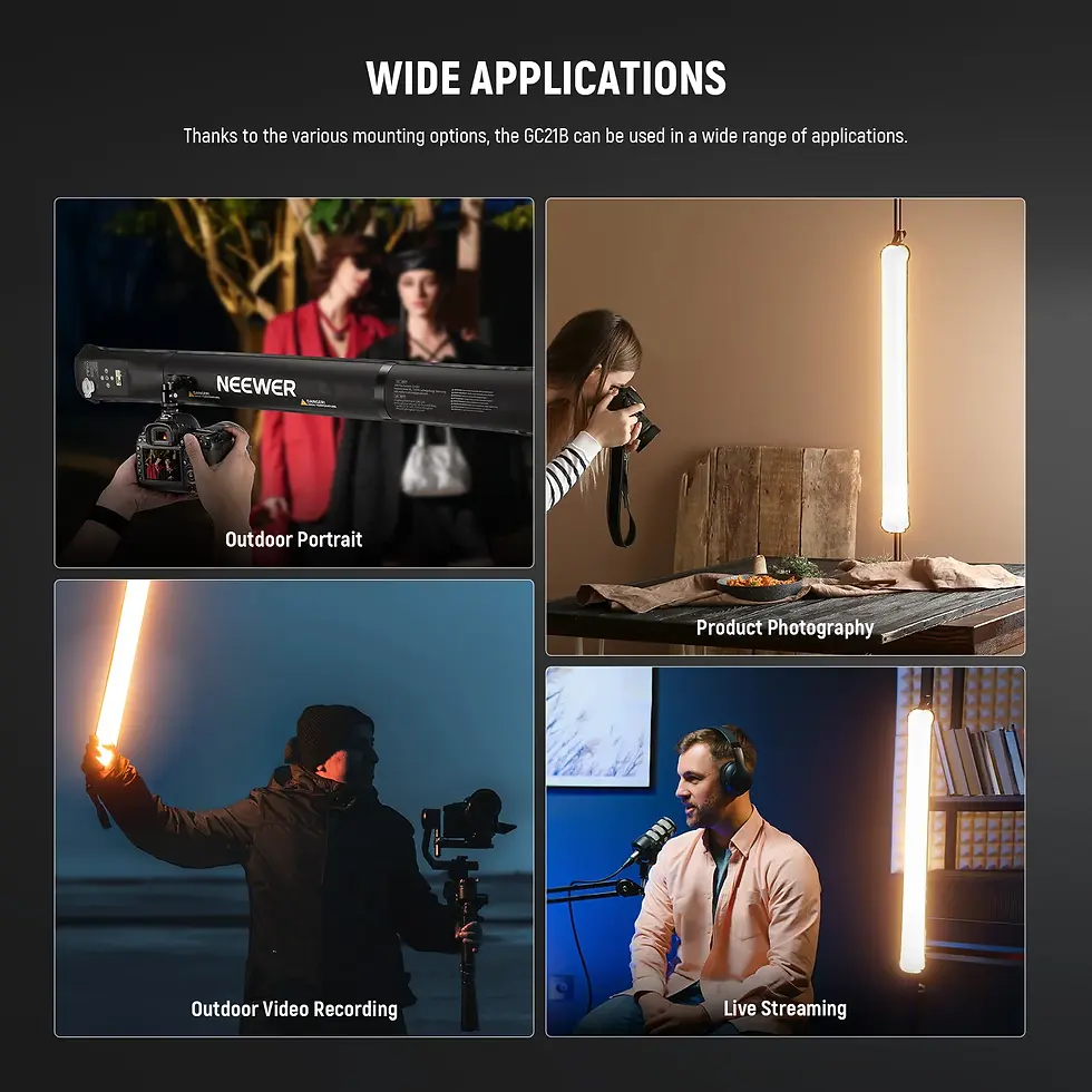 Miniatura: Luz led inflable portátil bicolor Neewer GC21B de 21 W