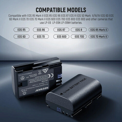 Miniatura: LP-E6 + Cargador doble Neewer (Incluye 2 baterías)