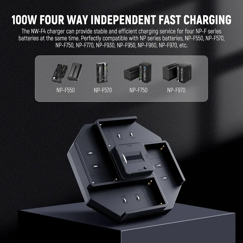 Miniatura: Cargador rápido 100W para 4 baterías NP-F