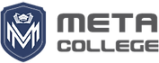 Meta College logo with shield and stylized “M” symbol.