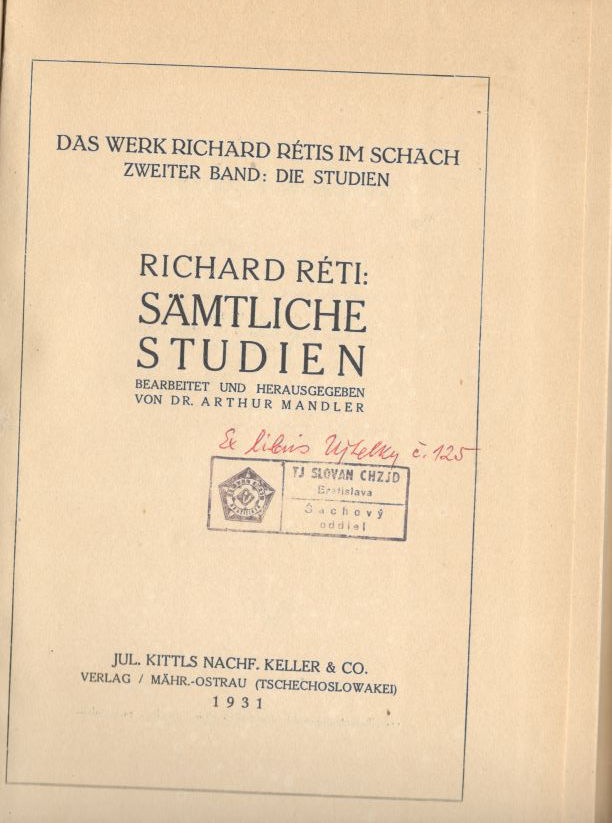 Miniatúra: Réti Richard, Sämtliche Studien