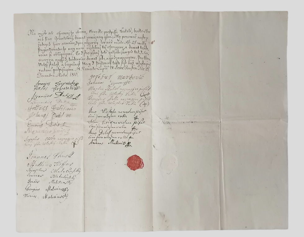 Thumbnail: Žiadosť obce Nemecká Ľupča vrchnosti so žiadosťou o pridelenie učiteľa, 1816